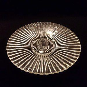 Beautiful Contemporary Round Clear Glass Serving Platter 11 1/2" Diameter